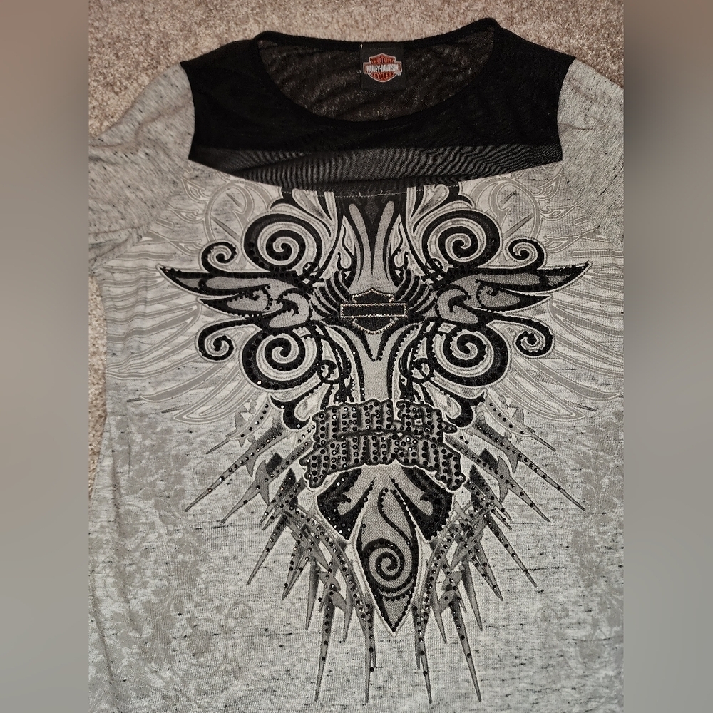 Preowned womens Harley Davidson bling top‎ no size